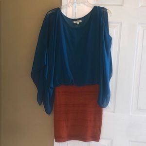 Two toned fitted cocktail dress